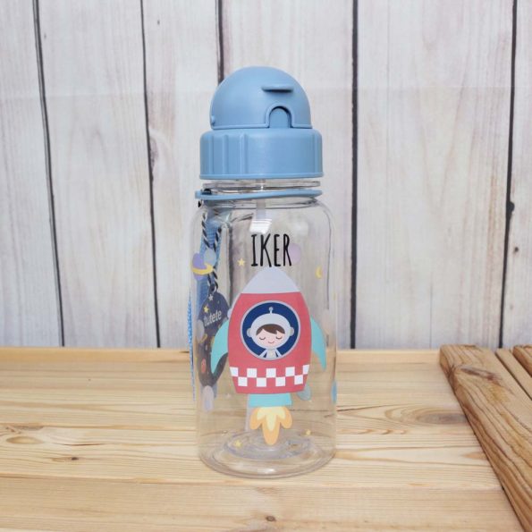 Botella plastico espacio personalizada JanaBanana